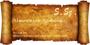 Simonovics Szabina névjegykártya